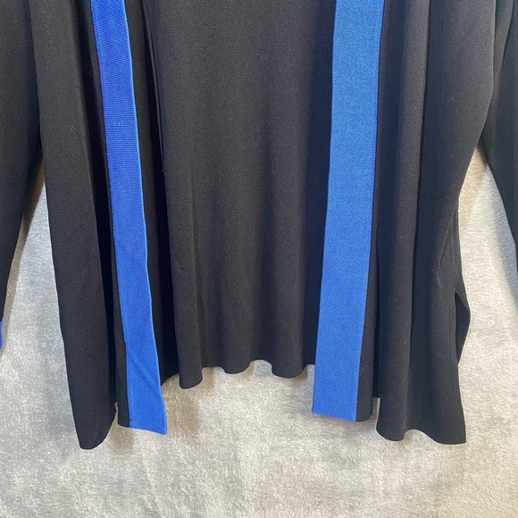 Misook Black Blue Trim Open Front Cardigan Sweater Womens Plus Size 1X - Picture 4 of 8